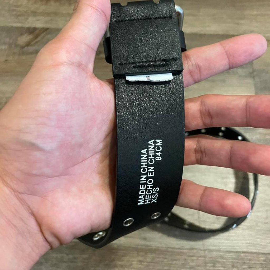 Men's Black And Silver Belt
